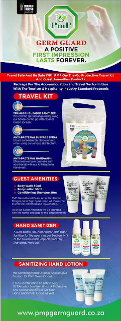 PMP Germ Guard, hand sanitiser, South African tourism, hand sanitiser in South Africa, tourism in South Africa