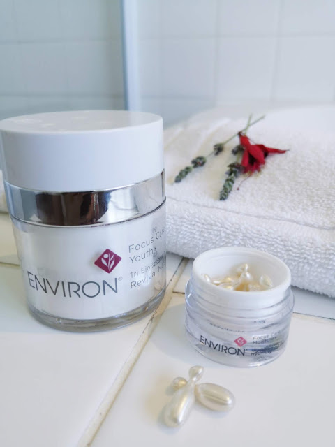 environ focus care hydrating oil capsules and revival masque