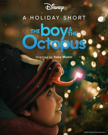 Disney Spark Joy campaign Disney holiday magic Mickey Mouse surprise appearance Taika Waititi Disney short The Boy and the Octopus film Moana 2 holiday release Disney Chari-trees for charity Disney festive fashion show Holiday Disney merchandise Disney Reach for a Dream initiative